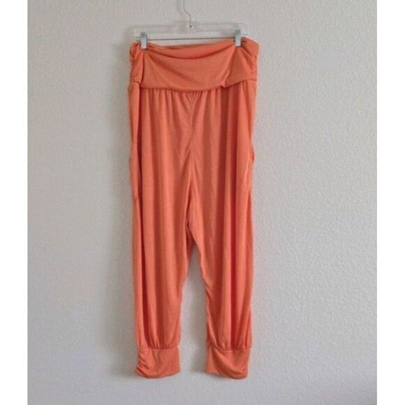 Free People Break It Up Joggers Ribbed Leg Cuff Wide Waist Pockets Womens XL - Picture 5 of 8